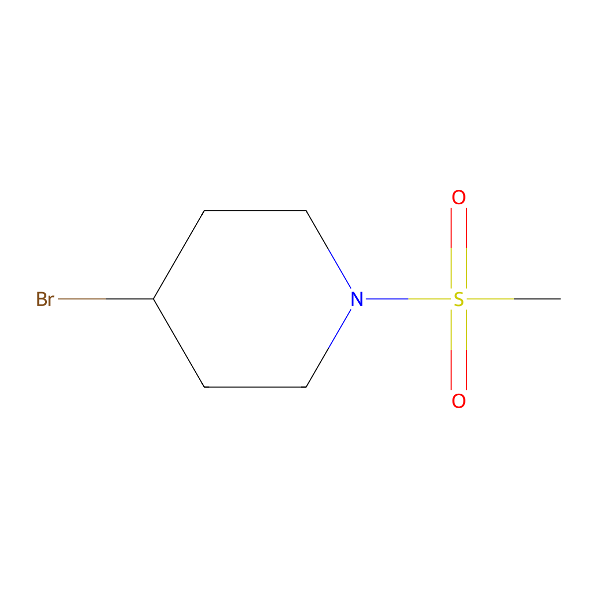 4-Bromo-1-methanesulfonylpiperidine molecular structure, CAS 1082872-21-6