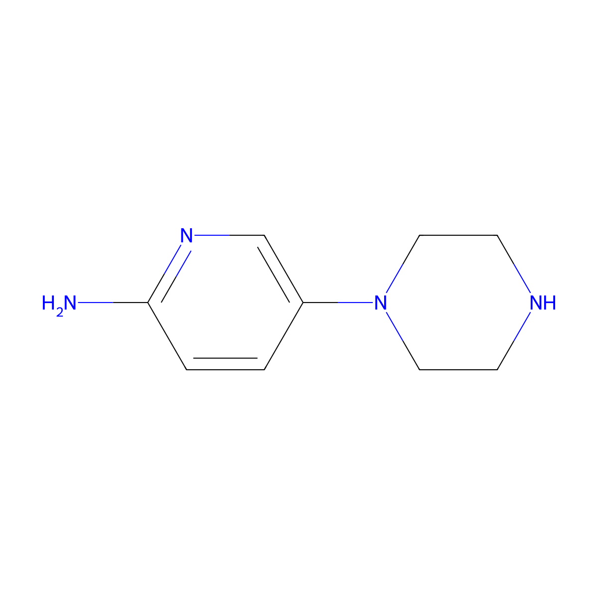 5-(1-Piperazinyl)-2-pyridinamine molecular structure, CAS 1082876-26-3