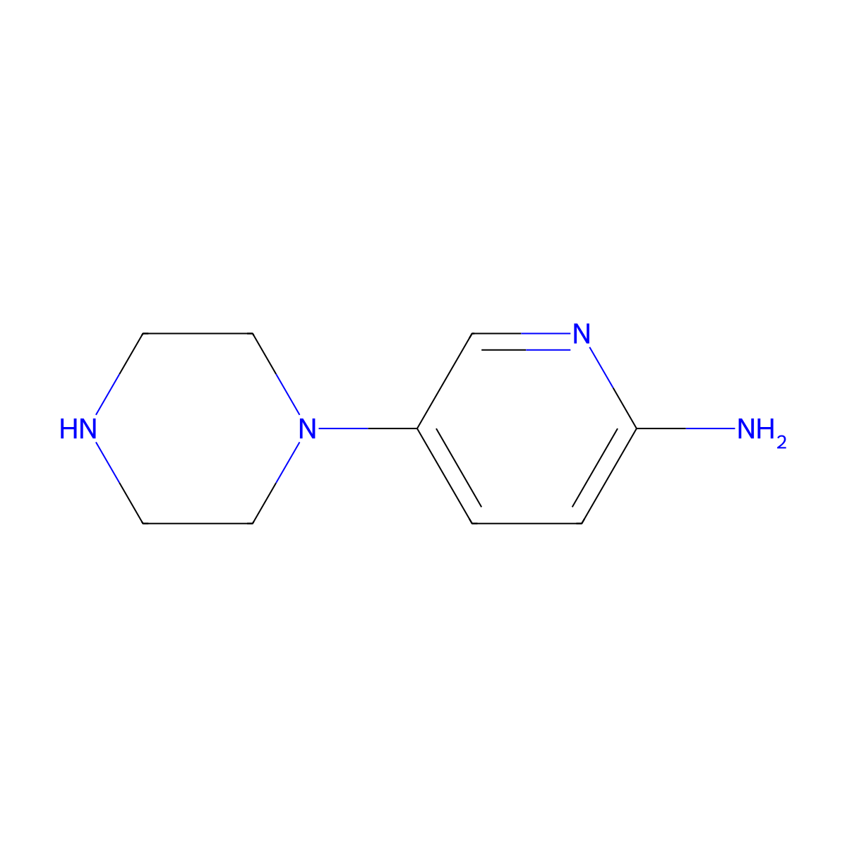 5-(1-Piperazinyl)-2-pyridinamine molecular structure, CAS 1082876-26-3