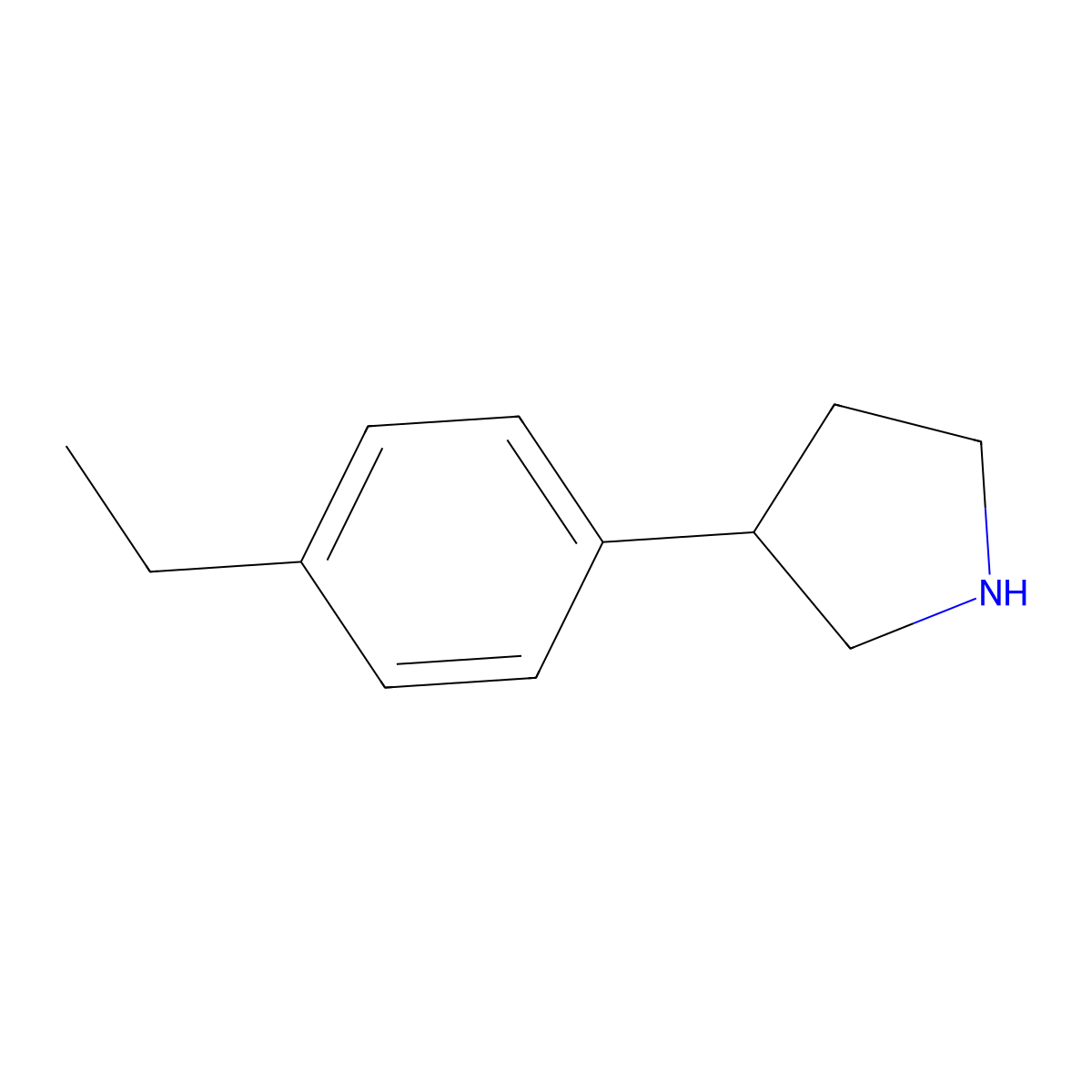 3-(4-Ethylphenyl)pyrrolidine molecular structure, CAS 1082881-59-1