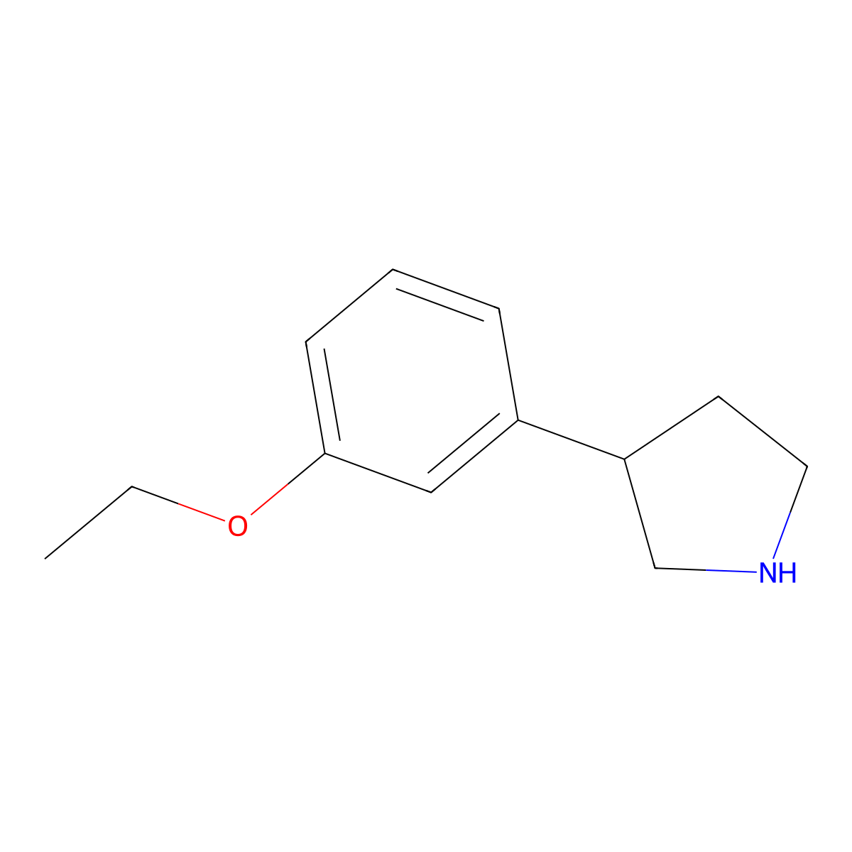 3-(3-Ethoxyphenyl)pyrrolidine molecular structure, CAS 1082881-60-4