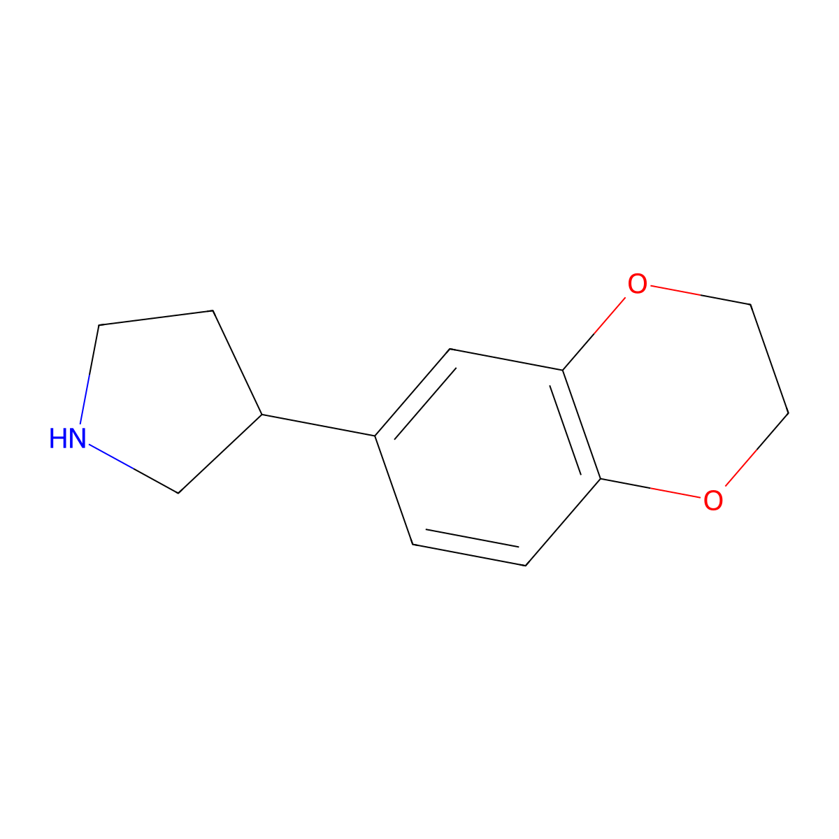 3-(2,3-Dihydro-1,4-benzodioxin-6-yl)pyrrolidine molecular structure, CAS 1082881-61-5