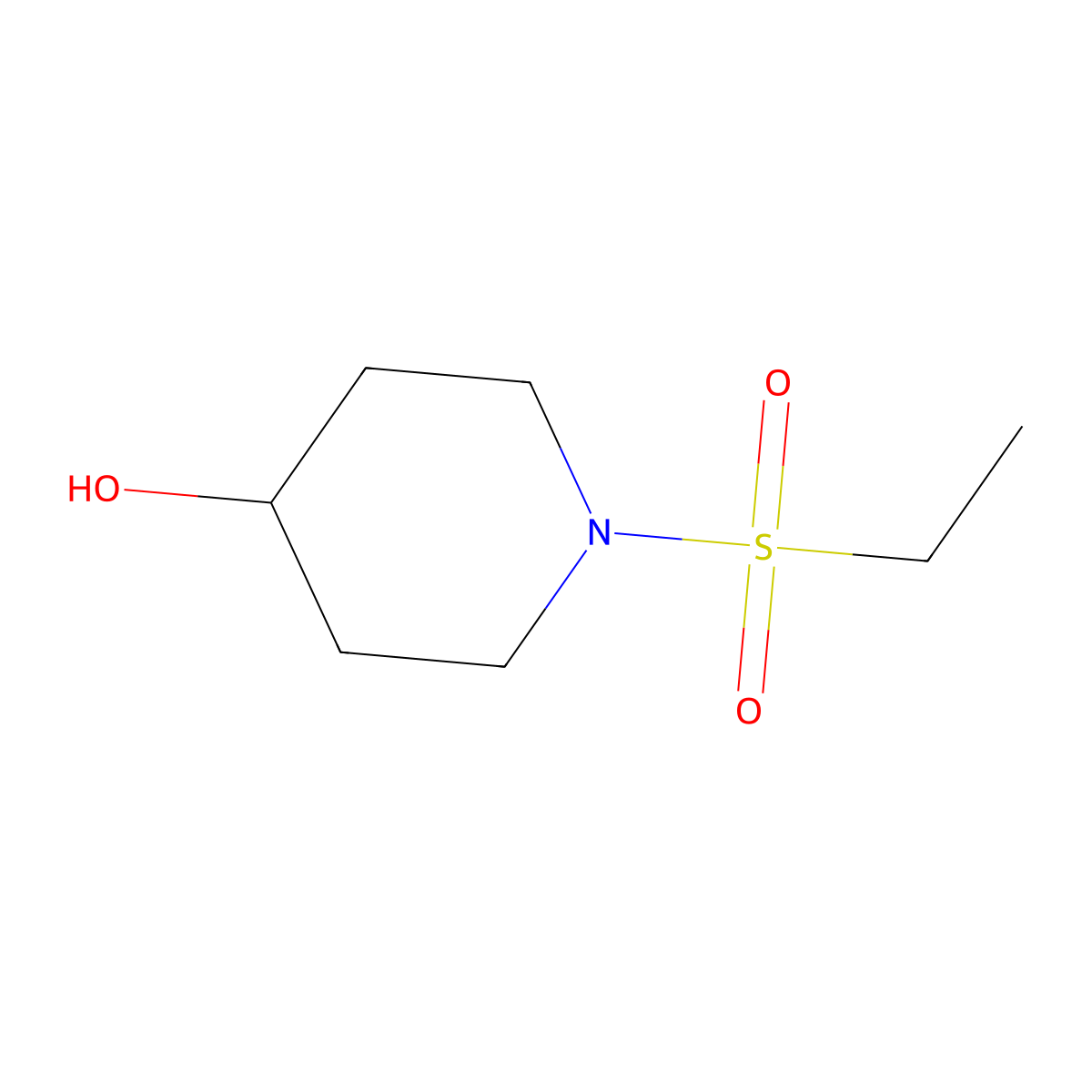 1-(Ethanesulfonyl)piperidin-4-ol molecular structure, CAS 1082883-06-4