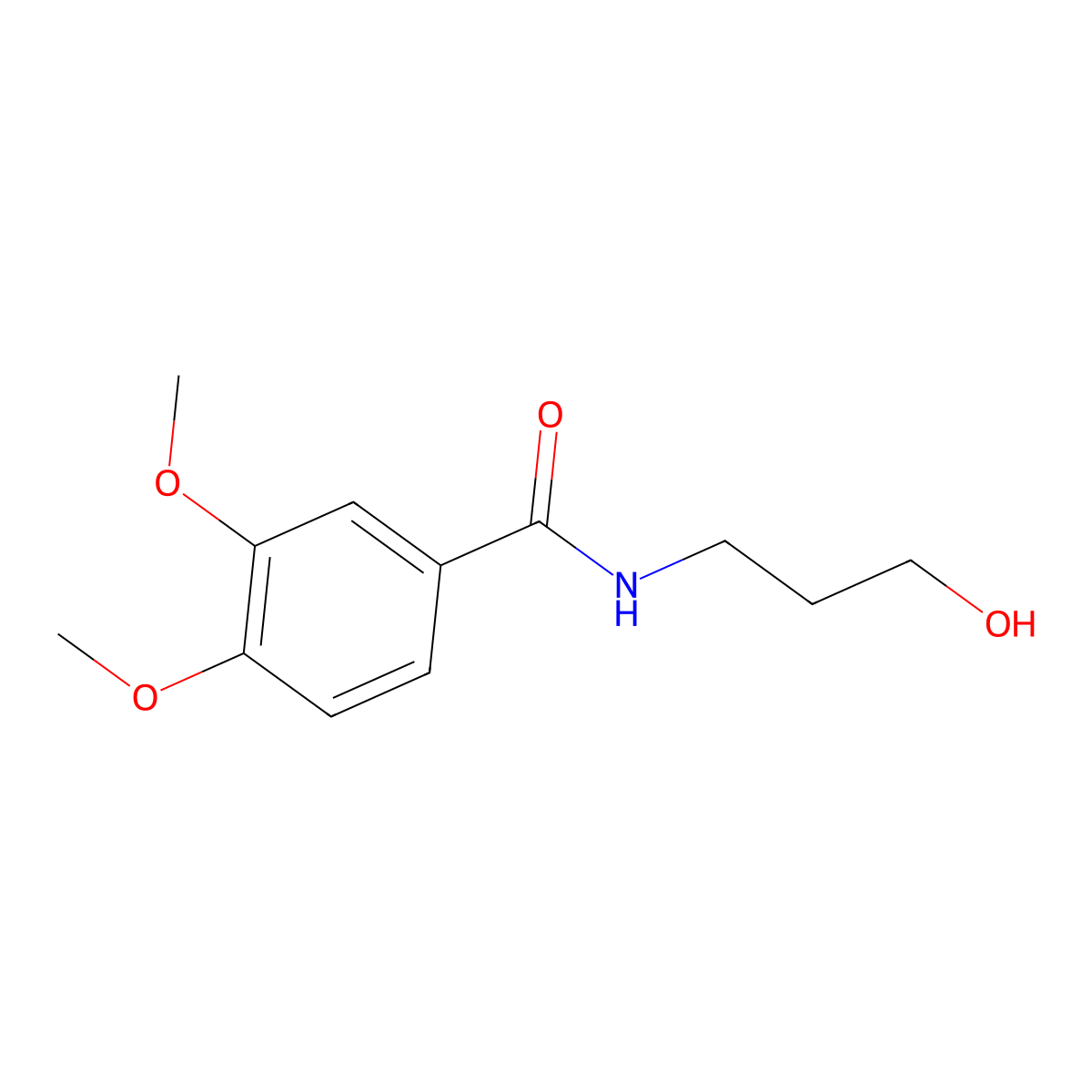 N-(3-hydroxypropyl)-3,4-dimethoxybenzamide molecular structure, CAS 1082883-31-5