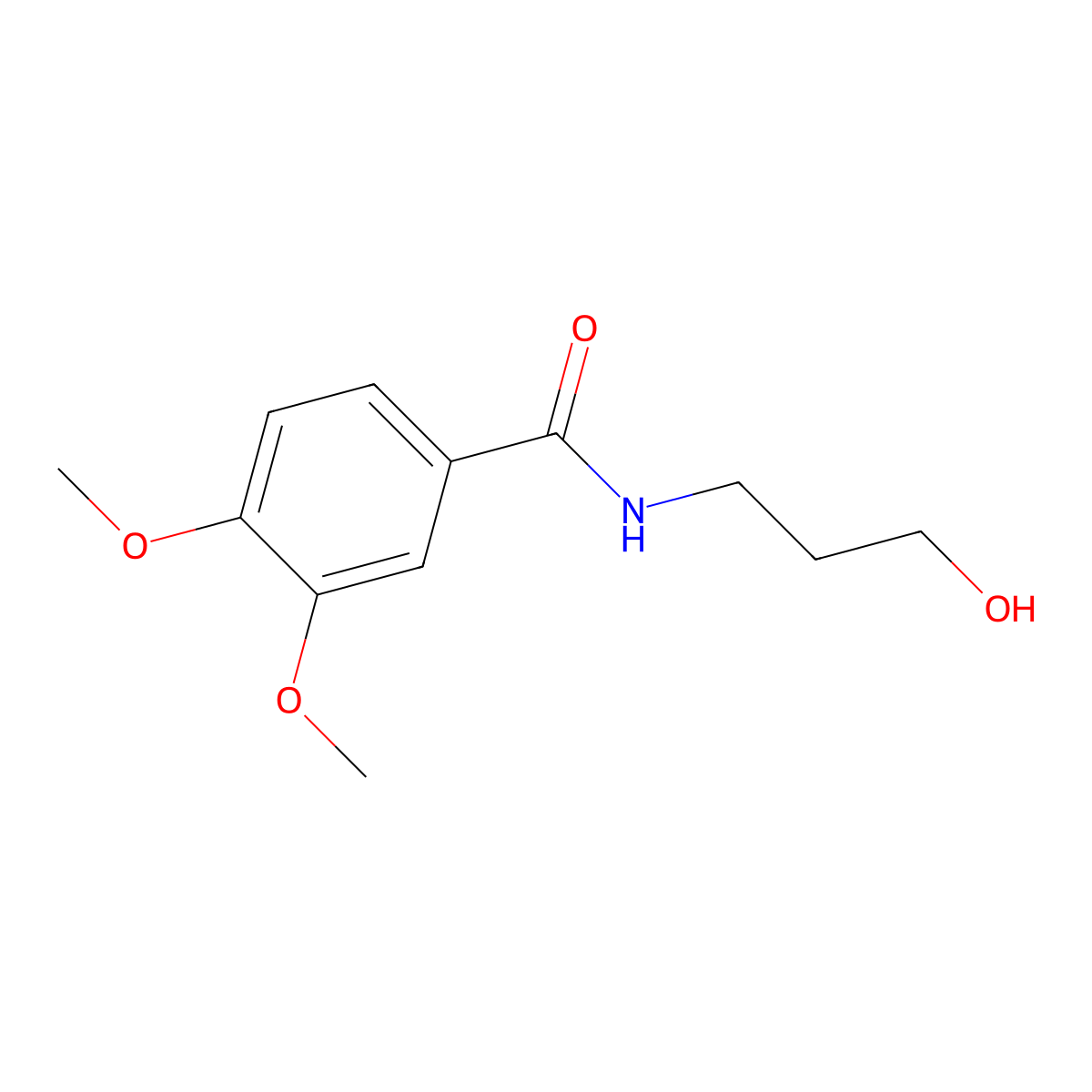 N-(3-hydroxypropyl)-3,4-dimethoxybenzamide molecular structure, CAS 1082883-31-5