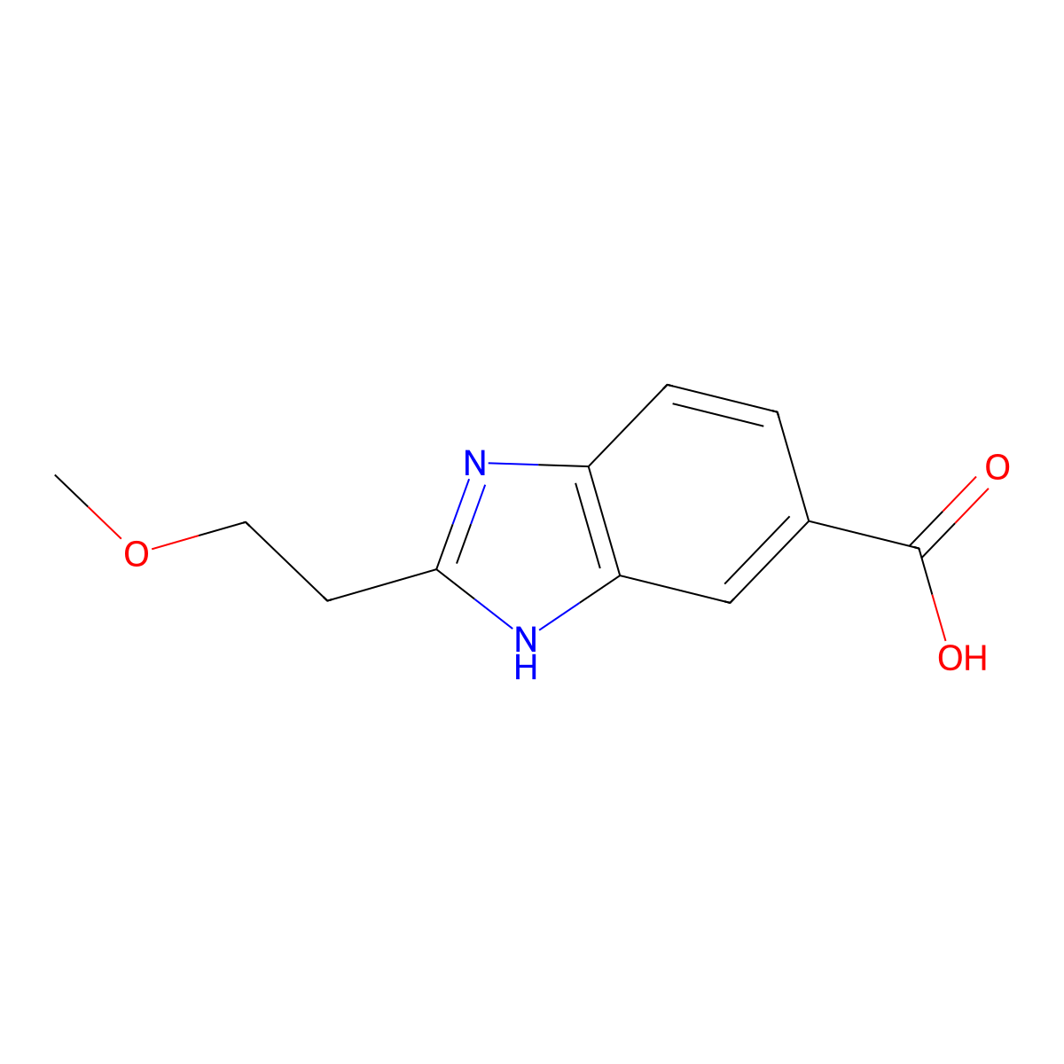 2-(2-Methoxyethyl)-1h-benzo[d]imidazole-5-carboxylic acid molecular structure, CAS 1082893-13-7