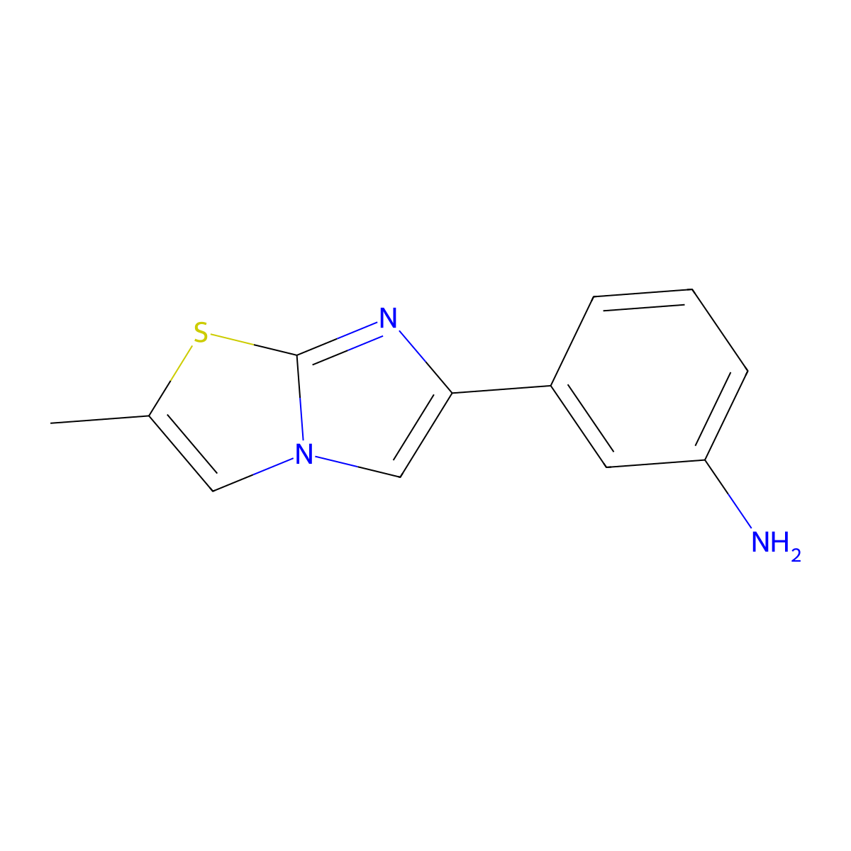 3-{2-Methylimidazo[2,1-b][1,3]thiazol-6-yl}aniline molecular structure, CAS 1082895-59-7