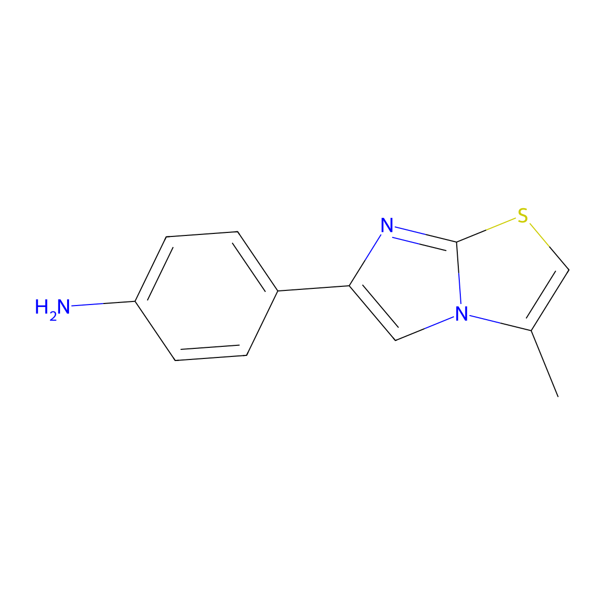 4-(3-Methylimidazo[2,1-b][1,3]thiazol-6-yl)aniline molecular structure, CAS 1082895-66-6