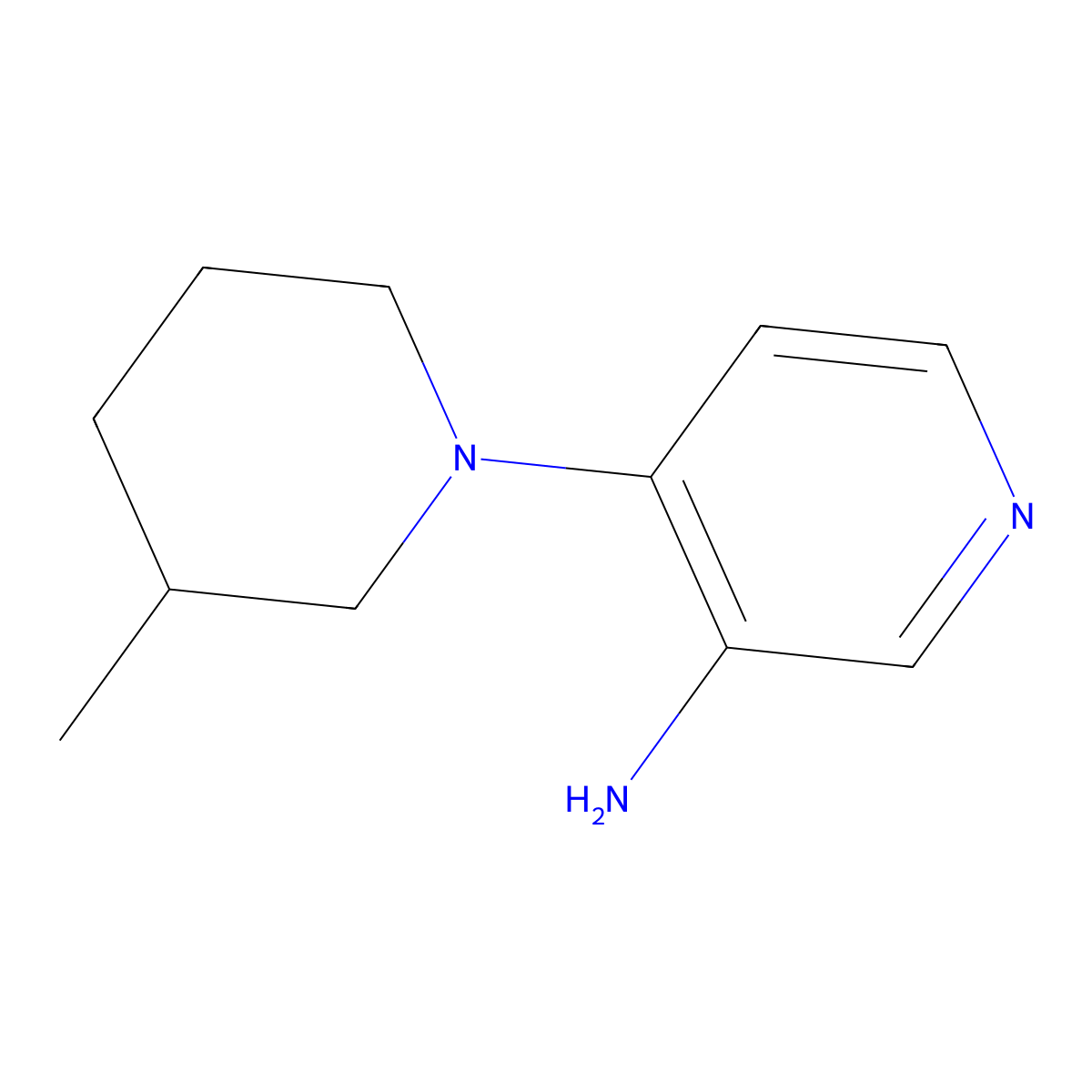 3-Amino-4-(3-methylpiperidin-1-YL)pyridine molecular structure, CAS 1082897-84-4