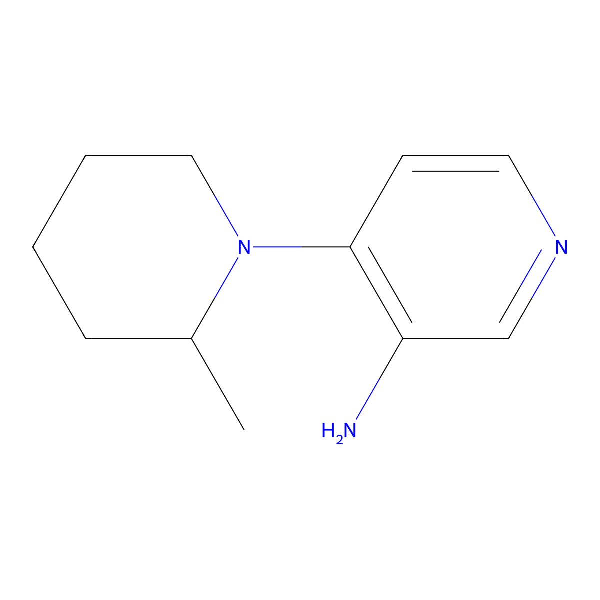 3-Amino-4-(2-methylpiperidin-1-YL)pyridine molecular structure, CAS 1082897-86-6