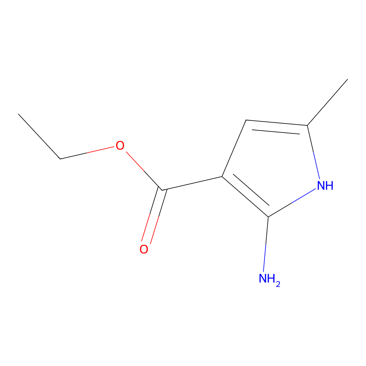 ethyl 2-amino-5-methyl-1H-pyrrole-3-carboxylate molecular structure, CAS 108290-85-3