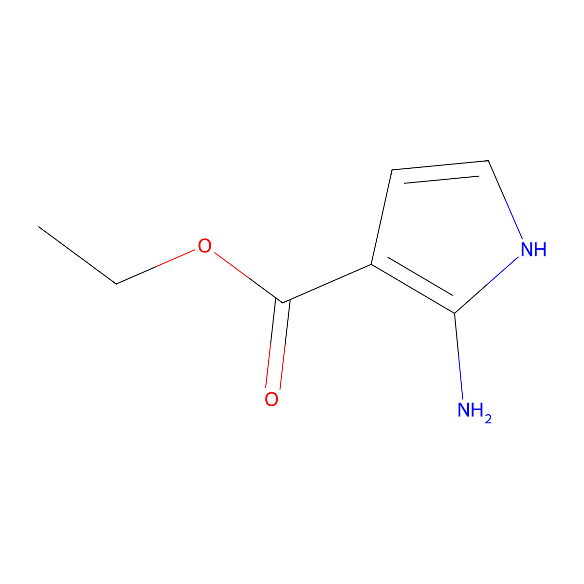 Ethyl 2-amino-1H-pyrrole-3-carboxylate molecular structure, CAS 108290-86-4