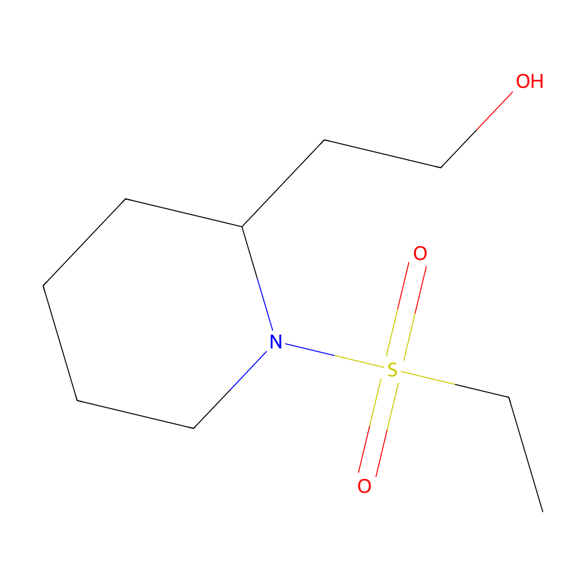 2-[1-(Ethanesulfonyl)piperidin-2-yl]ethan-1-ol molecular structure, CAS 1082907-32-1