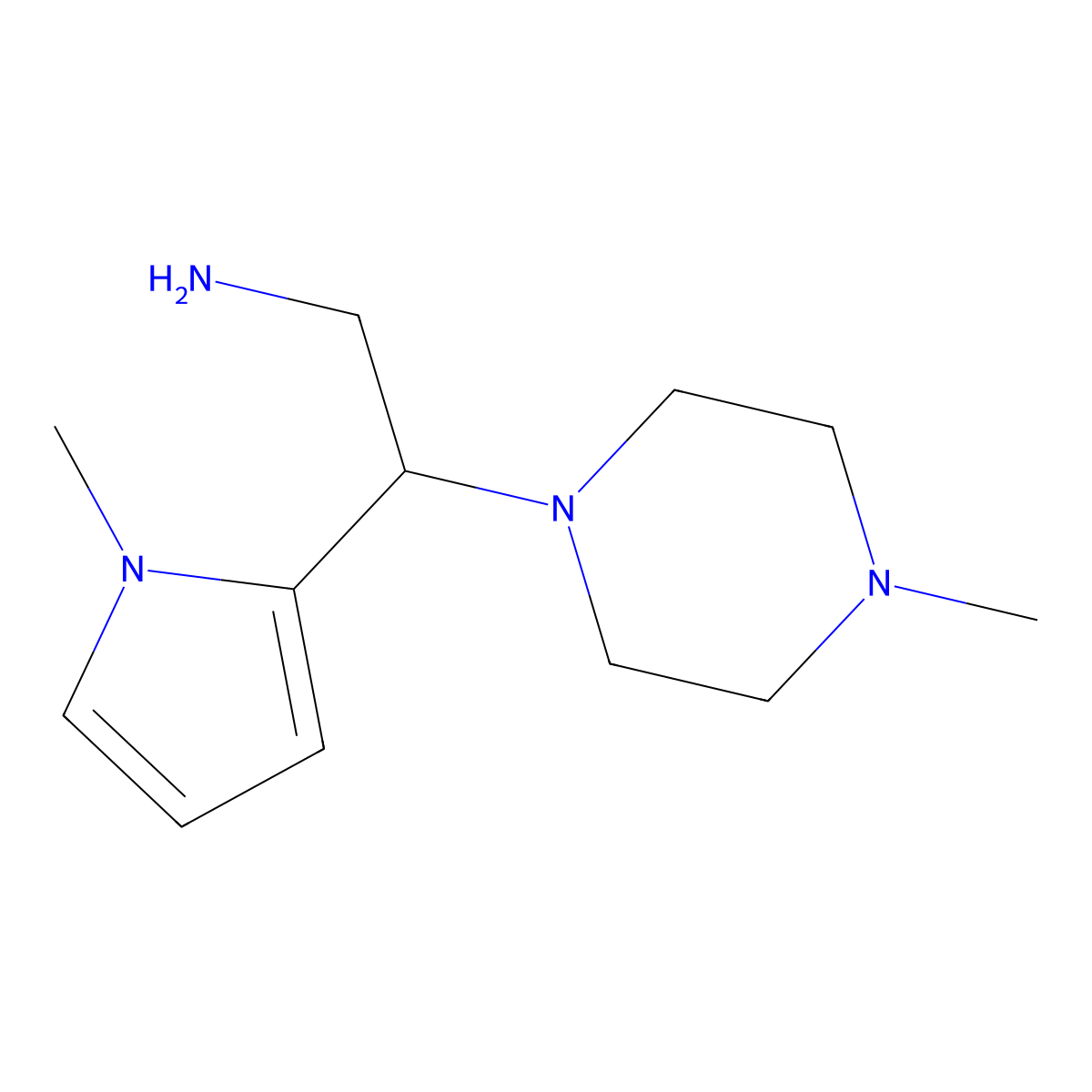 2-(1-methyl-1H-pyrrol-2-yl)-2-(4-methylpiperazin-1-yl)ethanamine molecular structure, CAS 1082913-17-4