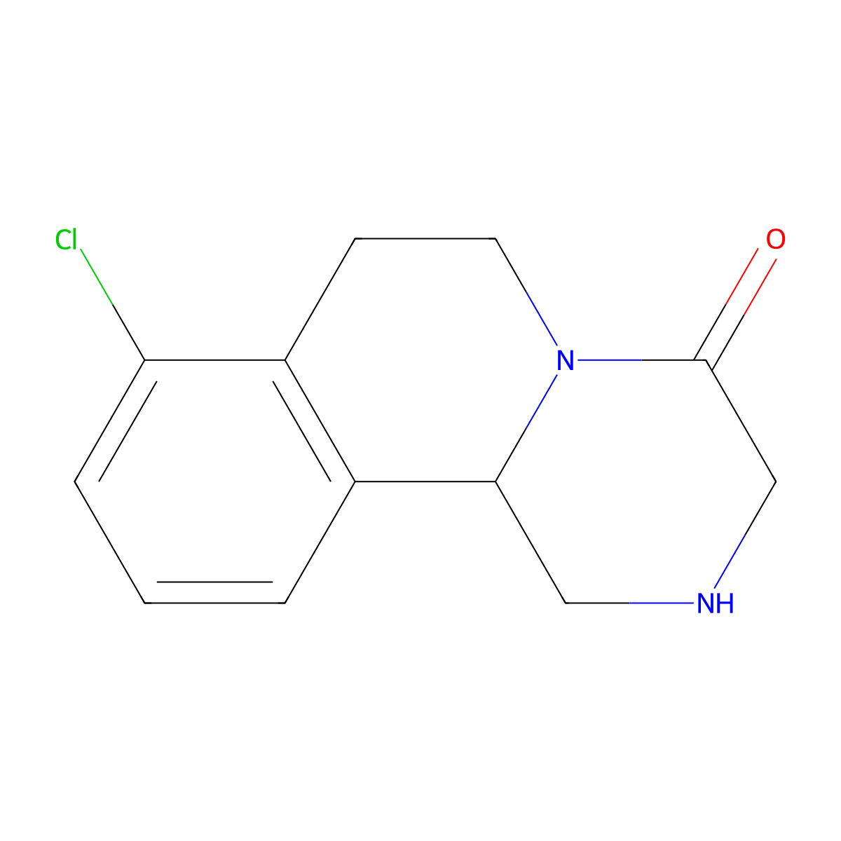 8-chloro-1H,2H,3H,4H,6H,7H,11bH-pyrazino[2,1-a]isoquinolin-4-one molecular structure, CAS 1082914-69-9