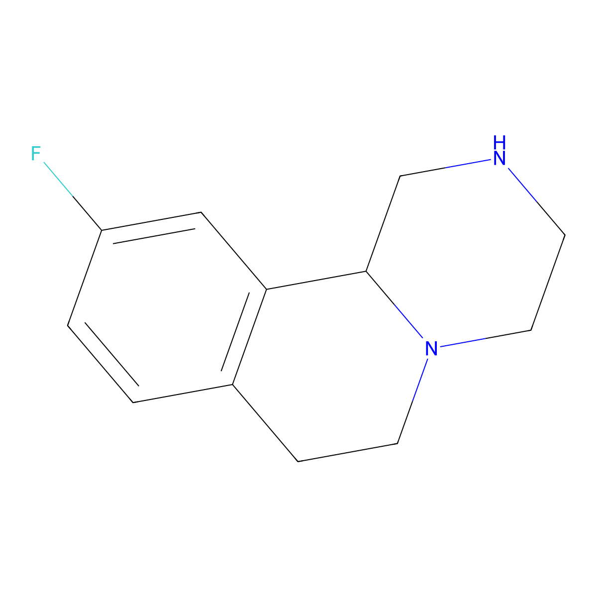 10-Fluoro-2,3,4,6,7,11b-hexahydro-1H-pyrazino[2,1-a]isoquinoline molecular structure, CAS 1082914-72-4