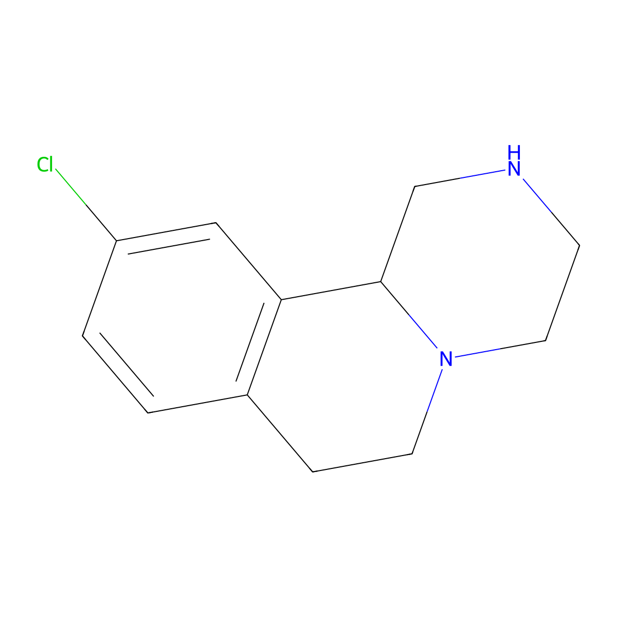 10-Chloro-2,3,4,6,7,11b-hexahydro-1H-pyrazino[2,1-a]isoquinoline molecular structure, CAS 1082914-74-6