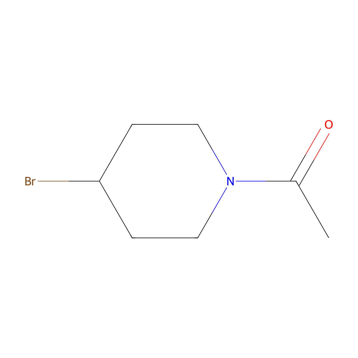 1-(4-Bromopiperidin-1-yl)ethan-1-one molecular structure, CAS 1082915-85-2