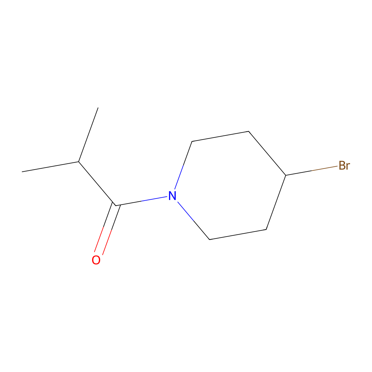 1-Propanone, 1-(4-bromo-1-piperidinyl)-2-methyl- molecular structure, CAS 1082915-86-3