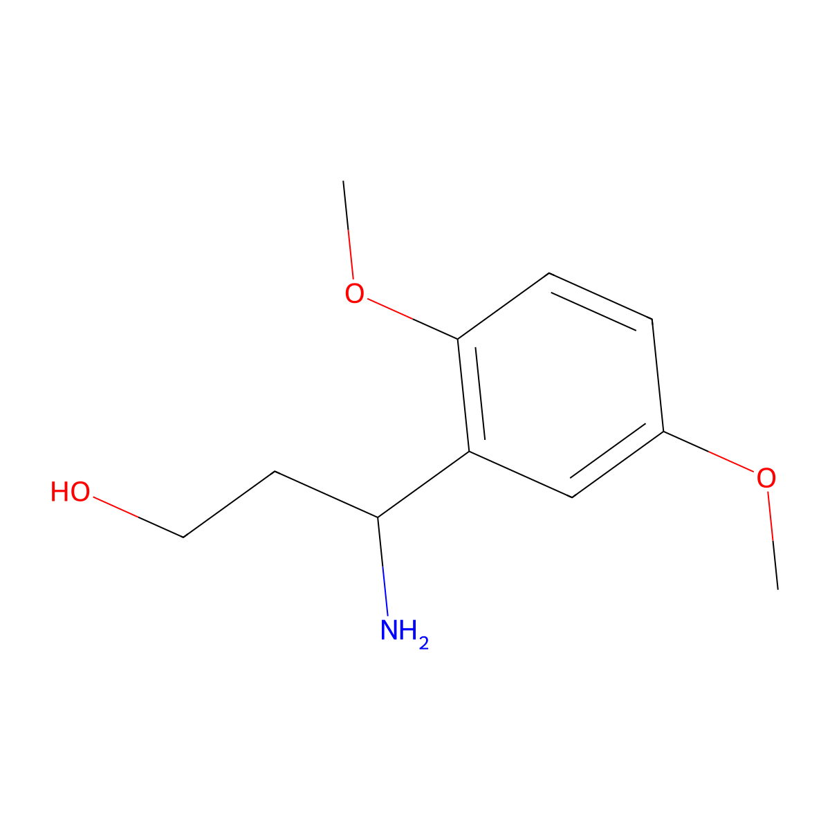 3-Amino-3-(2,5-dimethoxyphenyl)propan-1-ol molecular structure, CAS 1082916-47-9