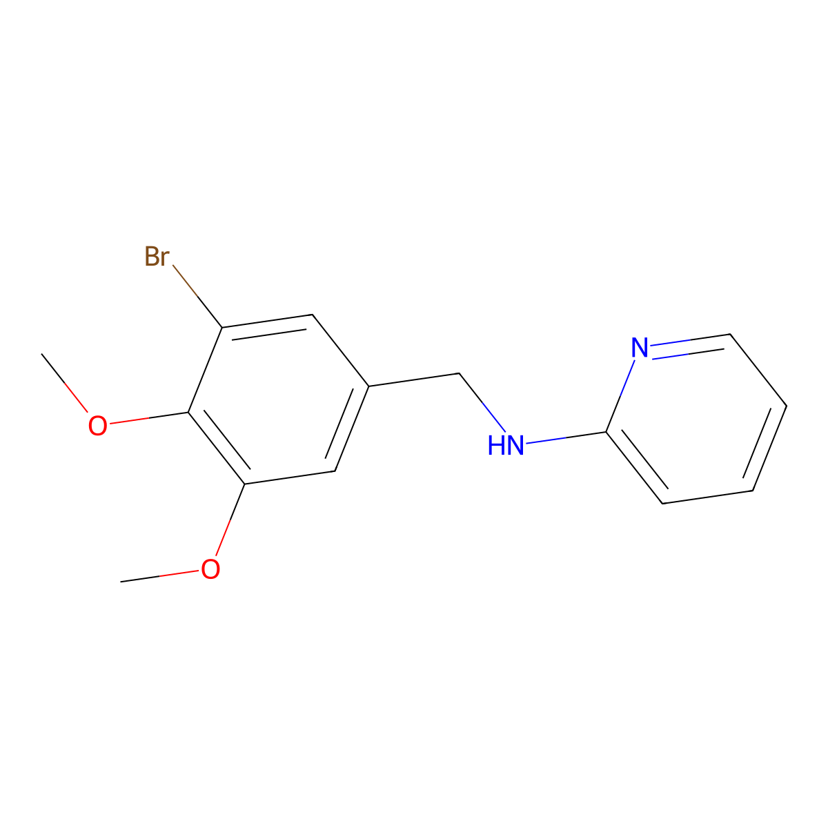 N-[(3-Bromo-4,5-dimethoxyphenyl)methyl]-2-pyridinamine molecular structure, CAS 1082918-53-3