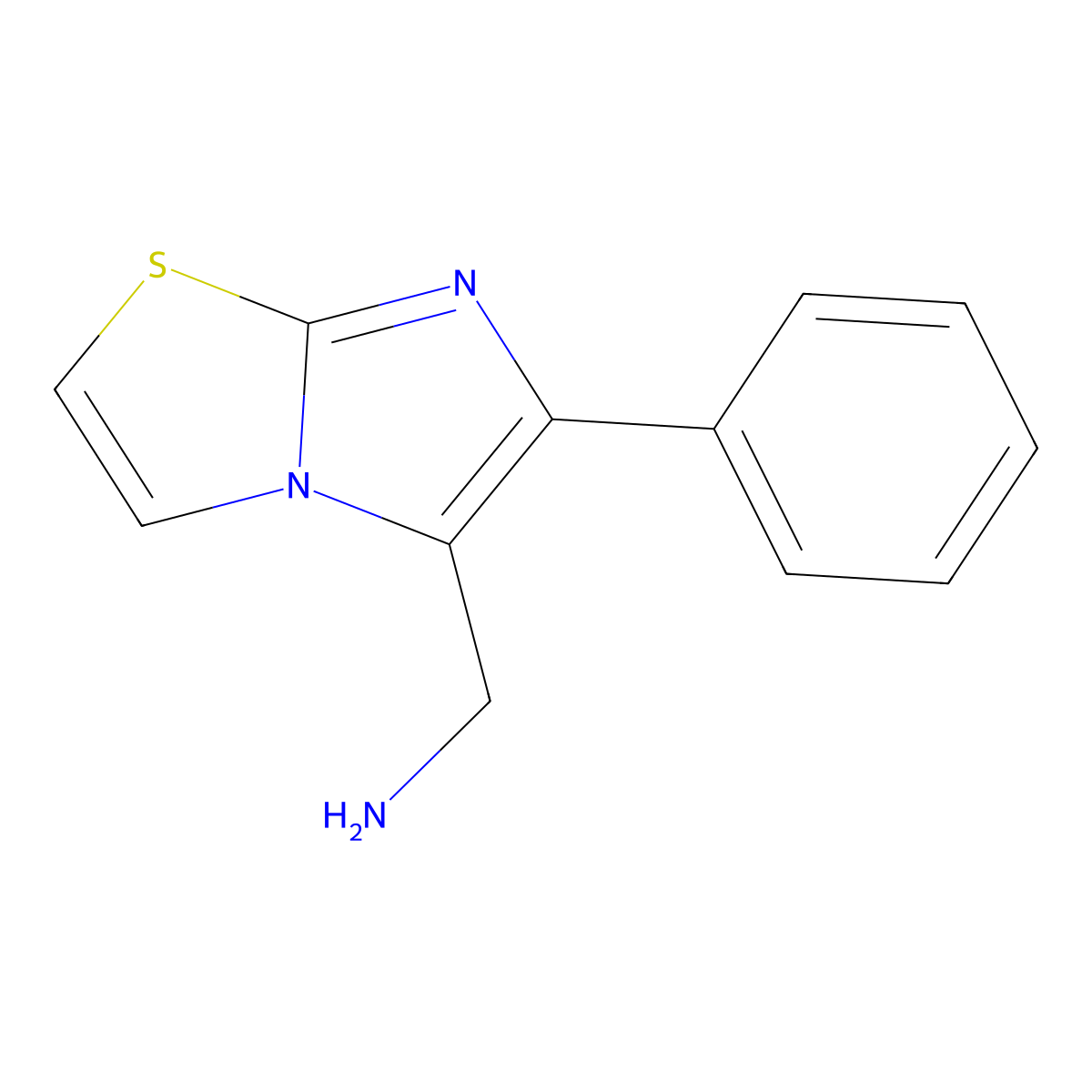 {6-Phenylimidazo[2,1-b][1,3]thiazol-5-yl}methanamine molecular structure, CAS 1082924-59-1
