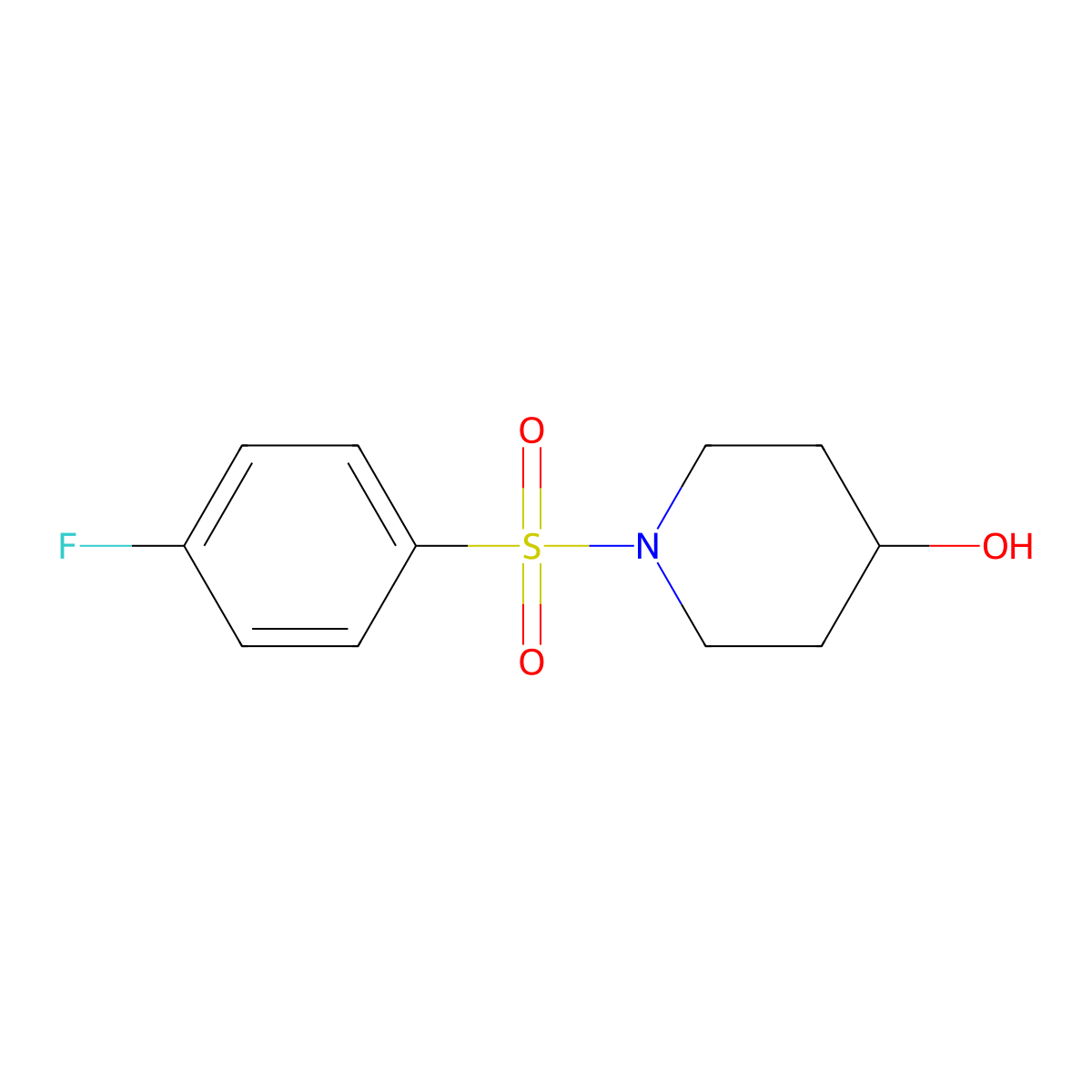 1-(4-Fluorophenylsulfonyl)piperidin-4-ol molecular structure, CAS 1082928-80-0