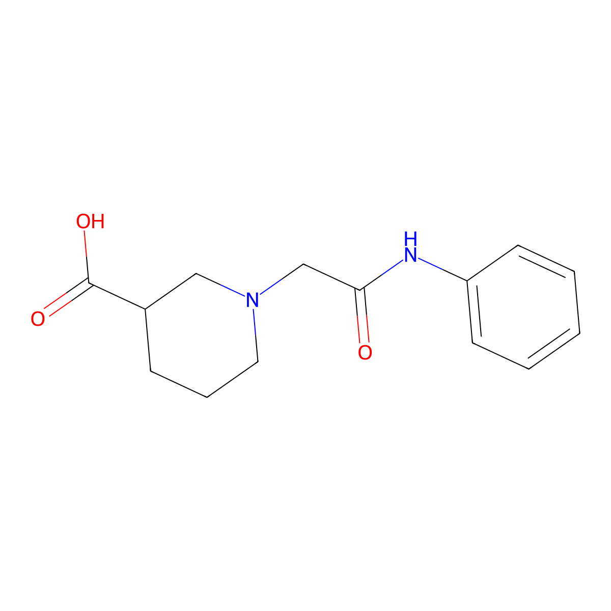 1-[(Phenylcarbamoyl)methyl]piperidine-3-carboxylic acid molecular structure, CAS 1082939-15-8