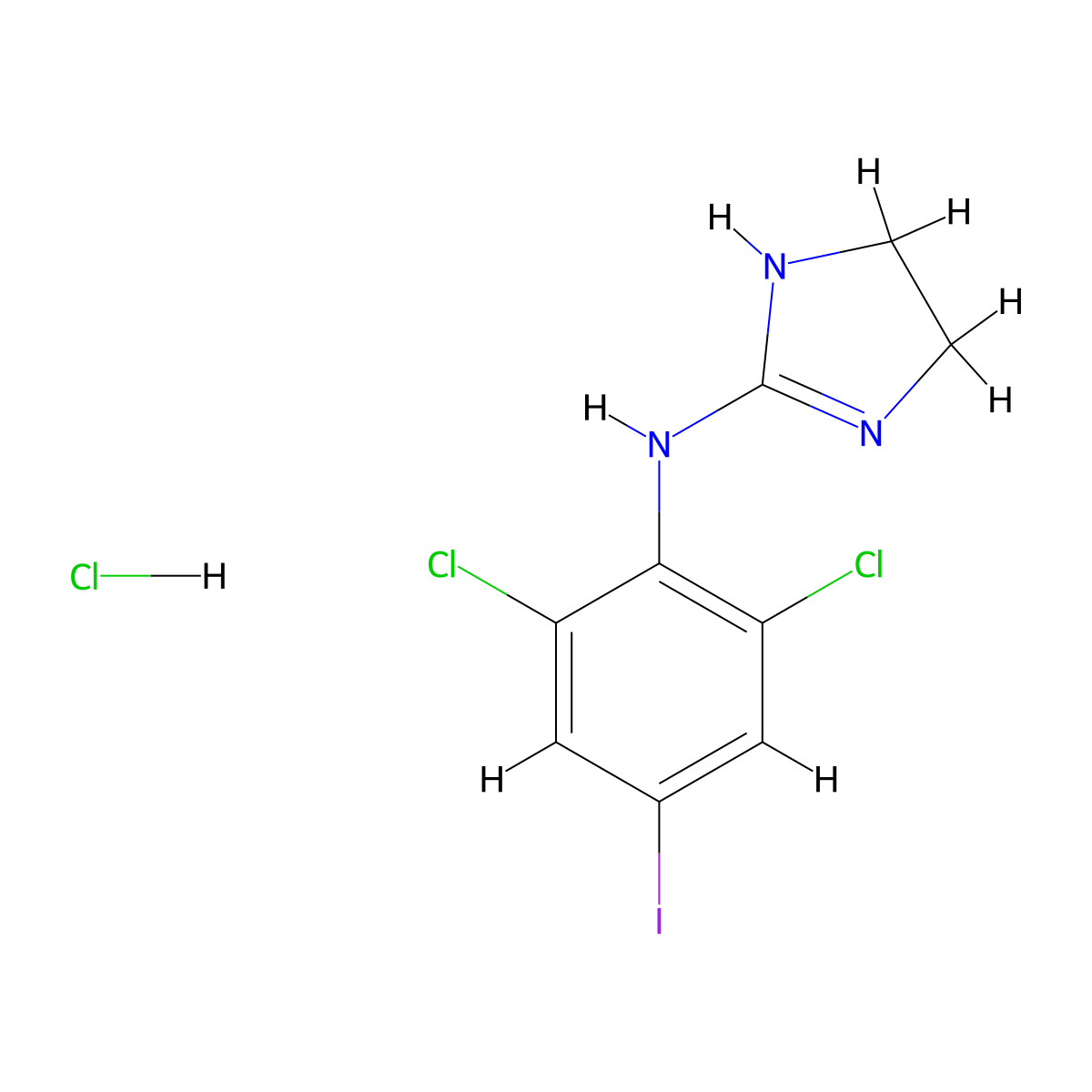 p-Iodoclonidine hydrochloride molecular structure, CAS 108294-57-1