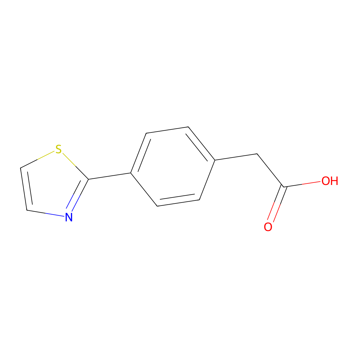 2-[4-(1,3-Thiazol-2-yl)phenyl]aceticacid molecular structure, CAS 1082943-01-8