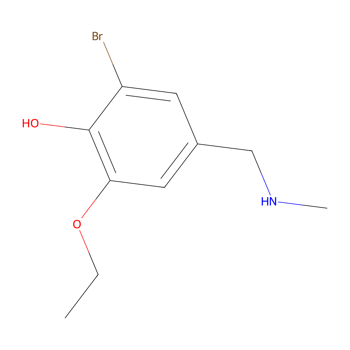2-Bromo-6-ethoxy-4-((methylamino)methyl)phenol molecular structure, CAS 1082945-46-7