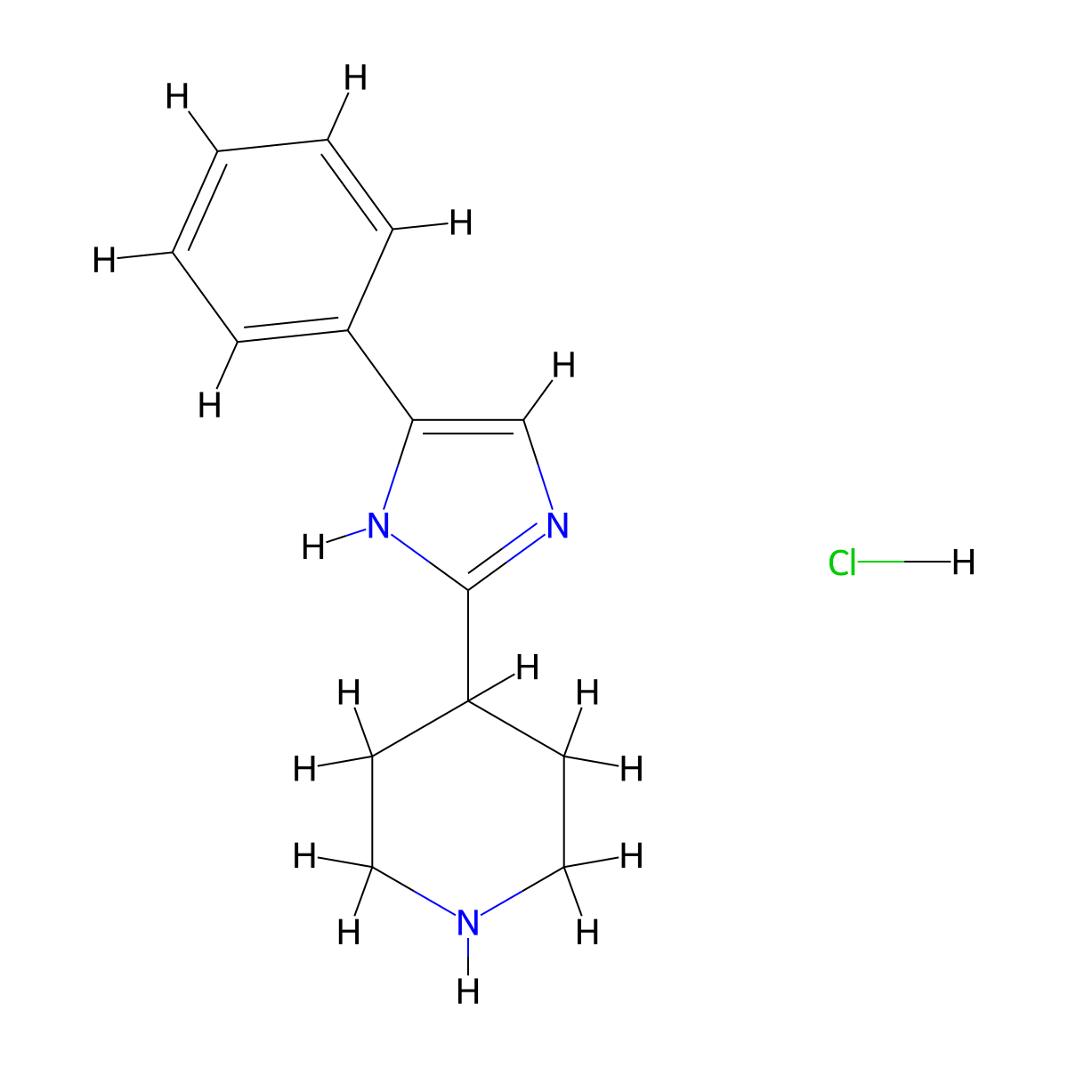 4-(5-phenyl-1H-imidazol-2-yl)piperidine hydrochloride molecular structure, CAS 1082950-16-0
