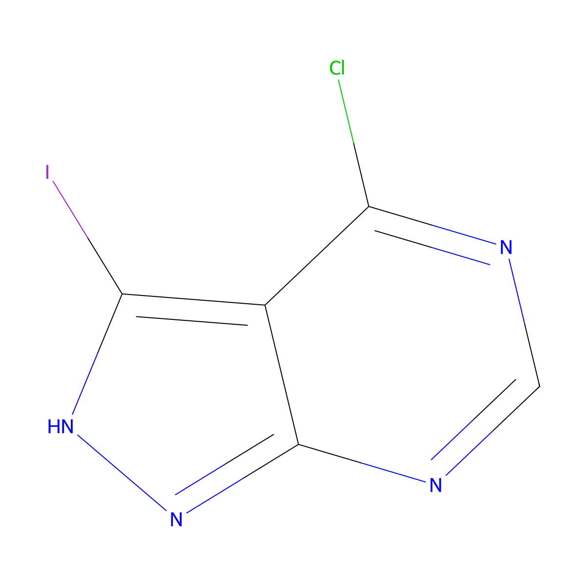 4-chloro-3-iodo-1H-pyrazolo[3,4-d]pyrimidine molecular structure, CAS 1082950-96-6