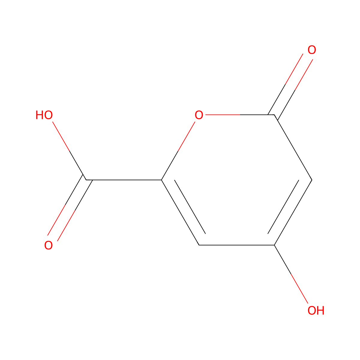 4-hydroxy-2-oxo-2H-pyran-6-carboxylic acid molecular structure, CAS 108298-44-8