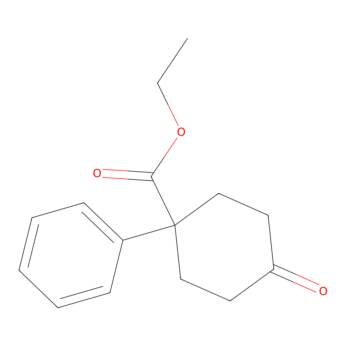 Ethyl 4-oxo-1-phenylcyclohexanecarboxylate molecular structure, CAS 108299-25-8