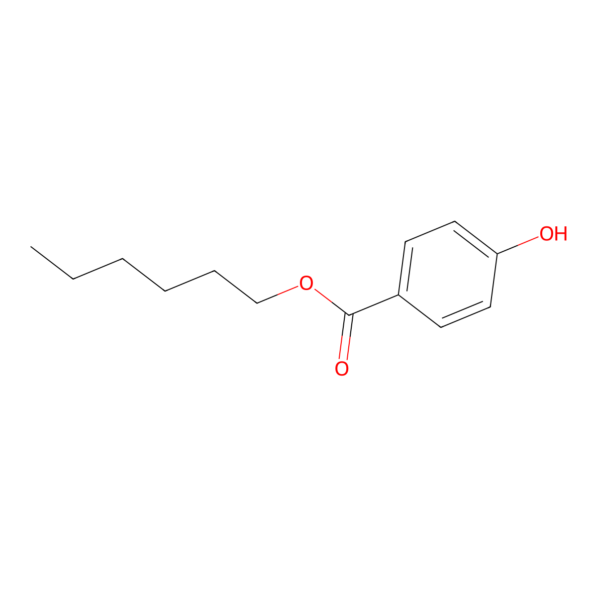 Hexylparaben molecular structure, CAS 1083-27-8