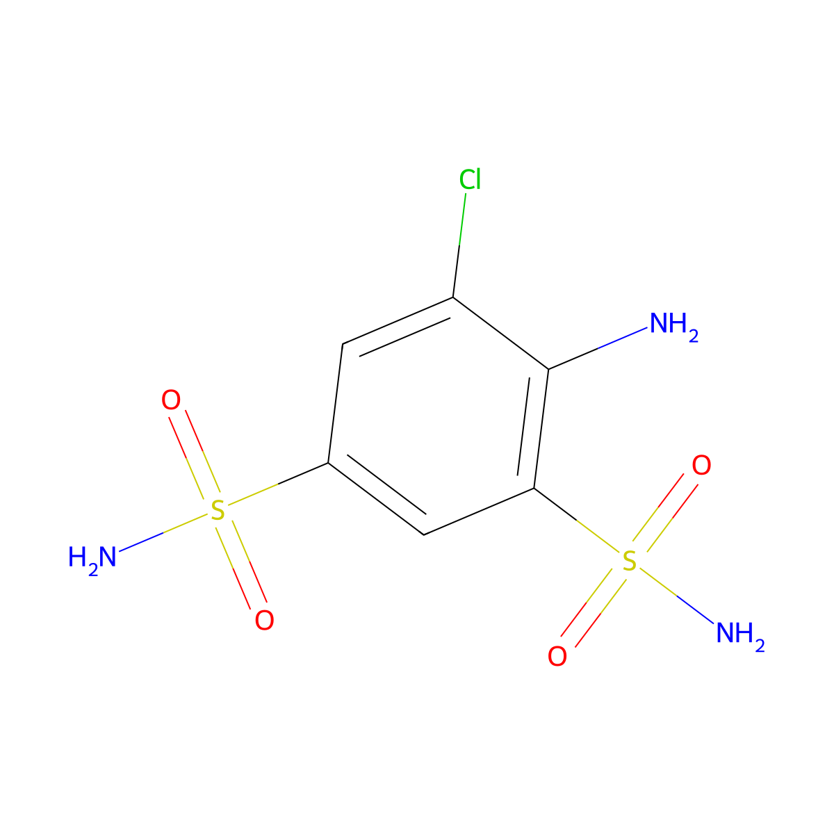 4-Amino-5-chlorobenzene-1,3-disulfonamide molecular structure, CAS 1083-36-9