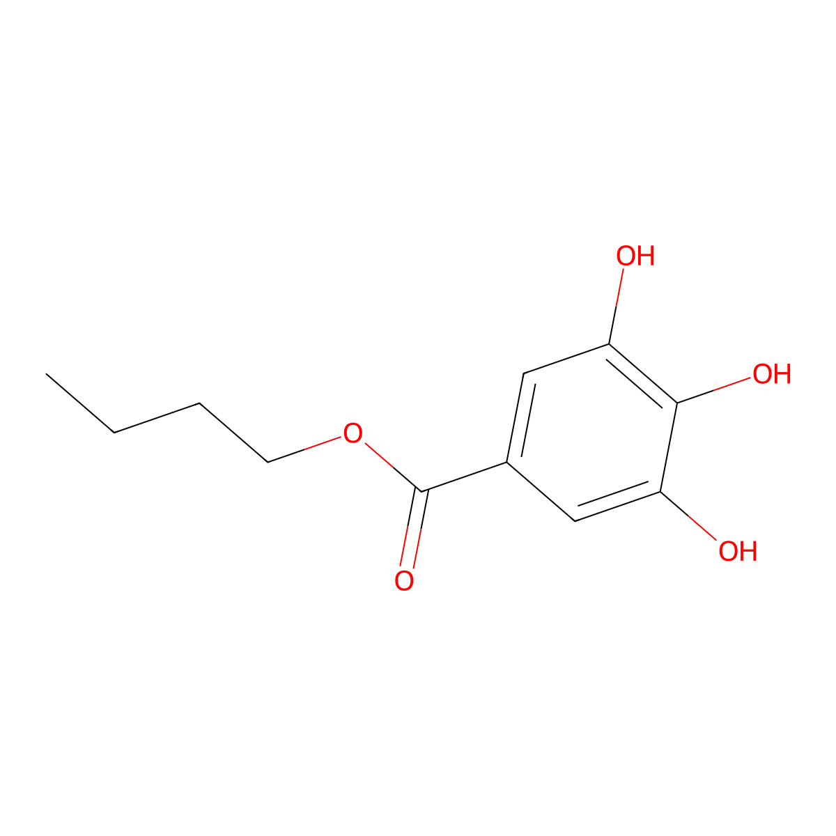 Butyl Gallate molecular structure, CAS 1083-41-6