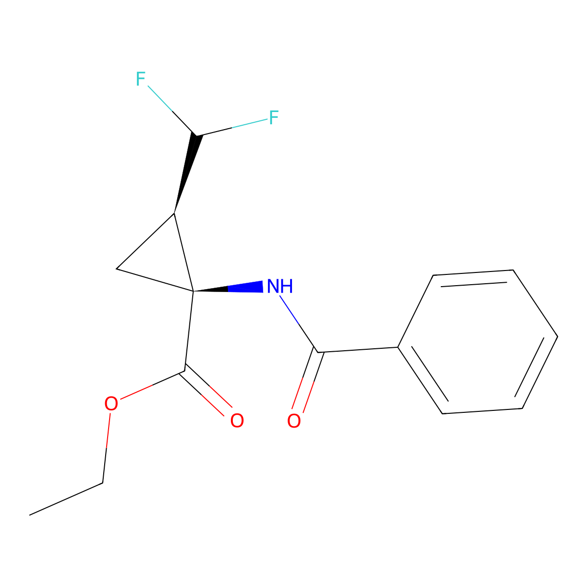 Ethyl (1S,2R)-1-benzamido-2-(difluoromethyl)cyclopropanecarboxylate molecular structure, CAS 1083005-84-8