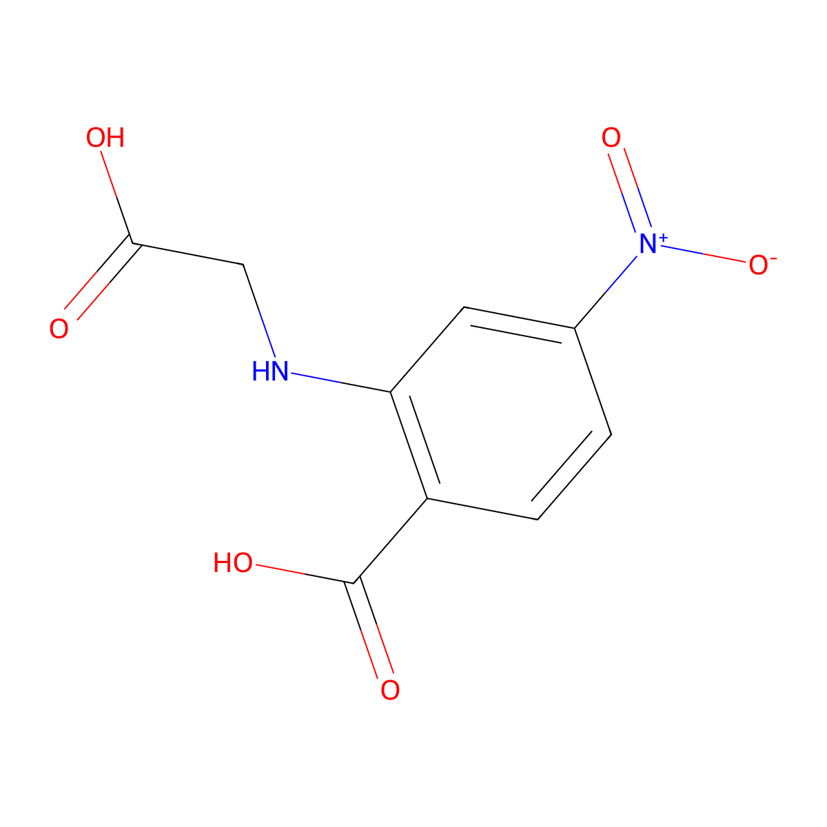 2-(Carboxymethylamino)-4-nitrobenzoic acid molecular structure, CAS 108302-73-4