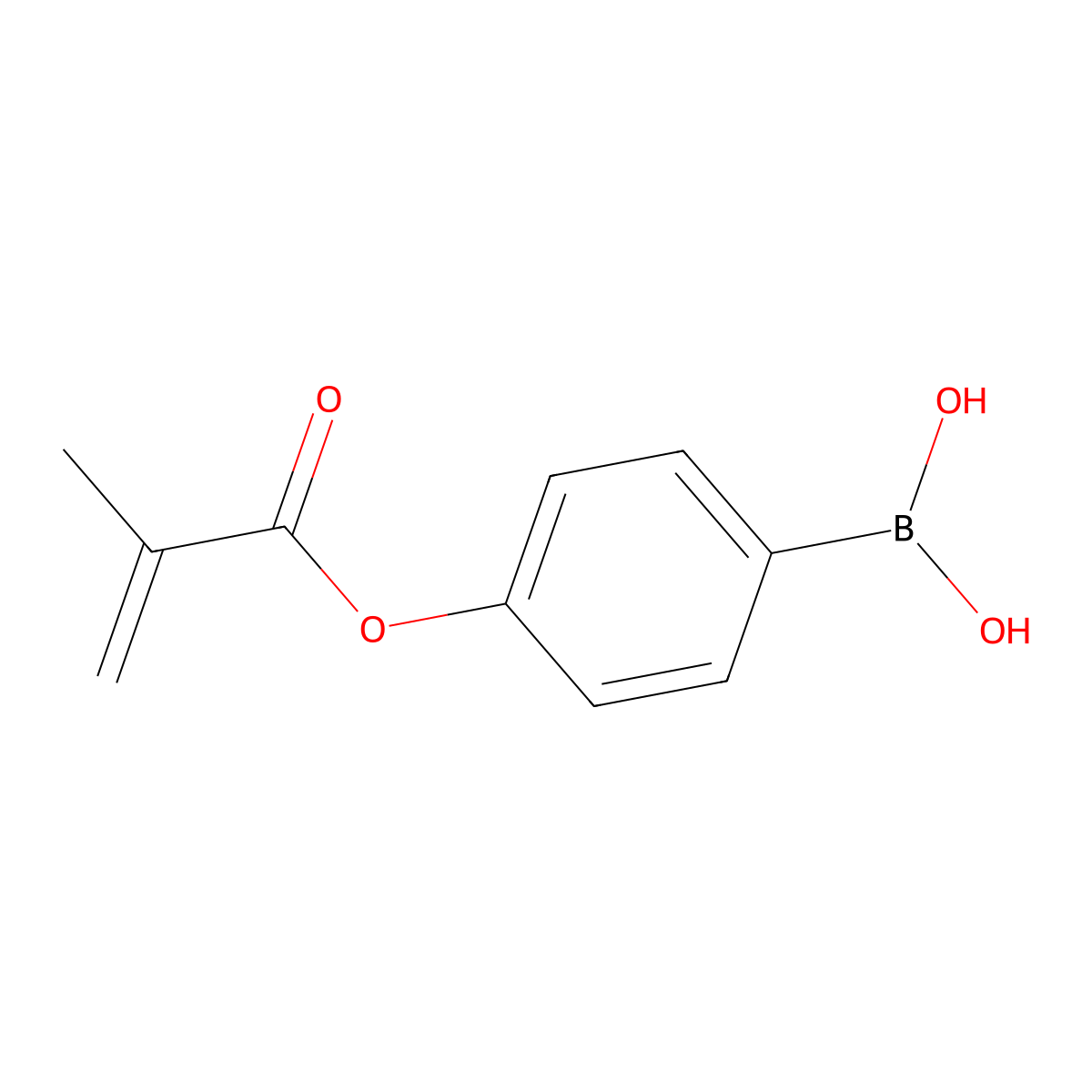 (4-(Methacryloyloxy)phenyl)boronic acid molecular structure, CAS 108305-42-6