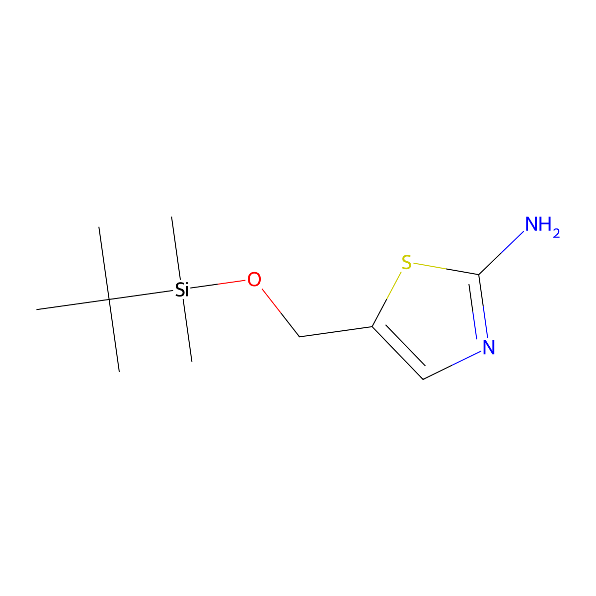 5-(((tert-Butyldimethylsilyl)oxy)methyl)thiazol-2-amine molecular structure, CAS 1083059-77-1
