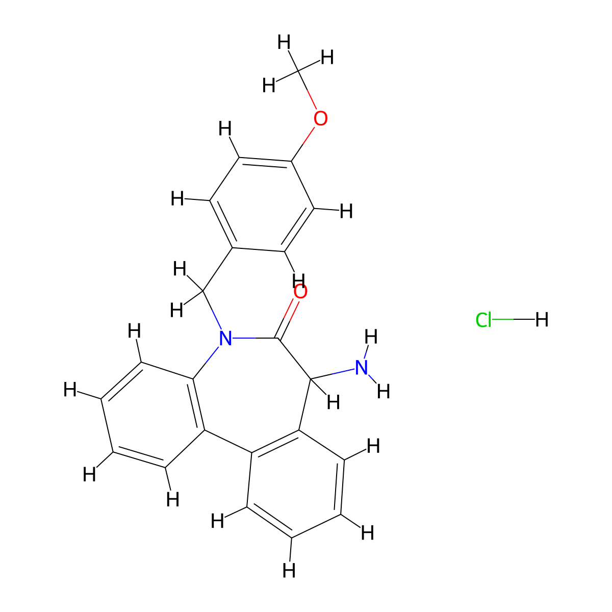 7-Amino-5-(4-methoxybenzyl)-5H-dibenzo[b,d]azepin-6(7H)-one hydrochloride molecular structure, CAS 1083065-04-6
