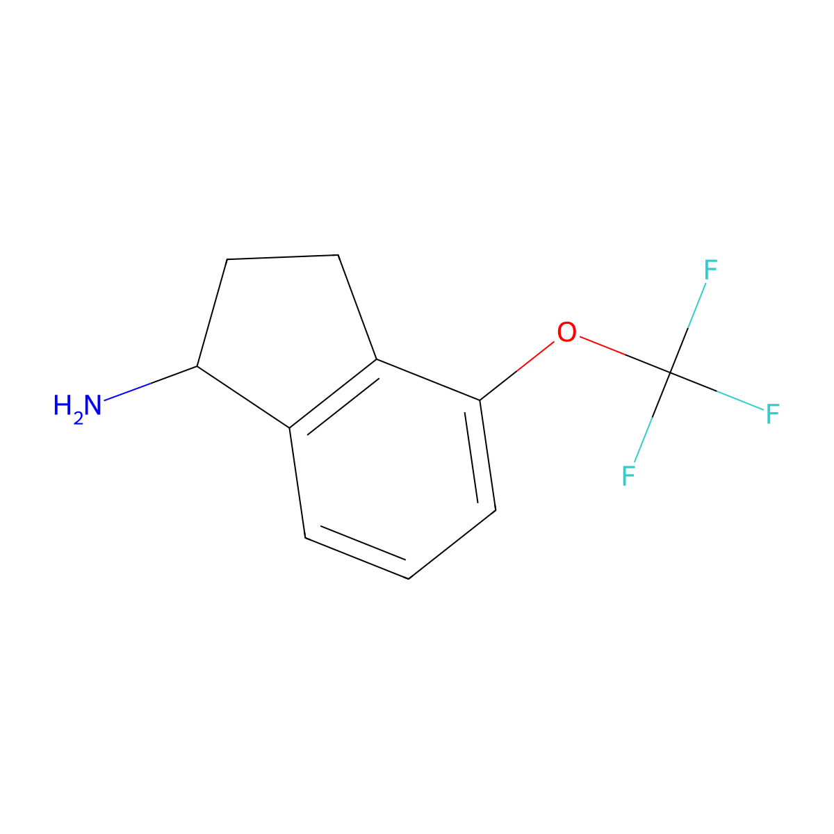 2,3-Dihydro-4-(trifluoromethoxy)-1H-inden-1-amine molecular structure, CAS 1083090-92-9