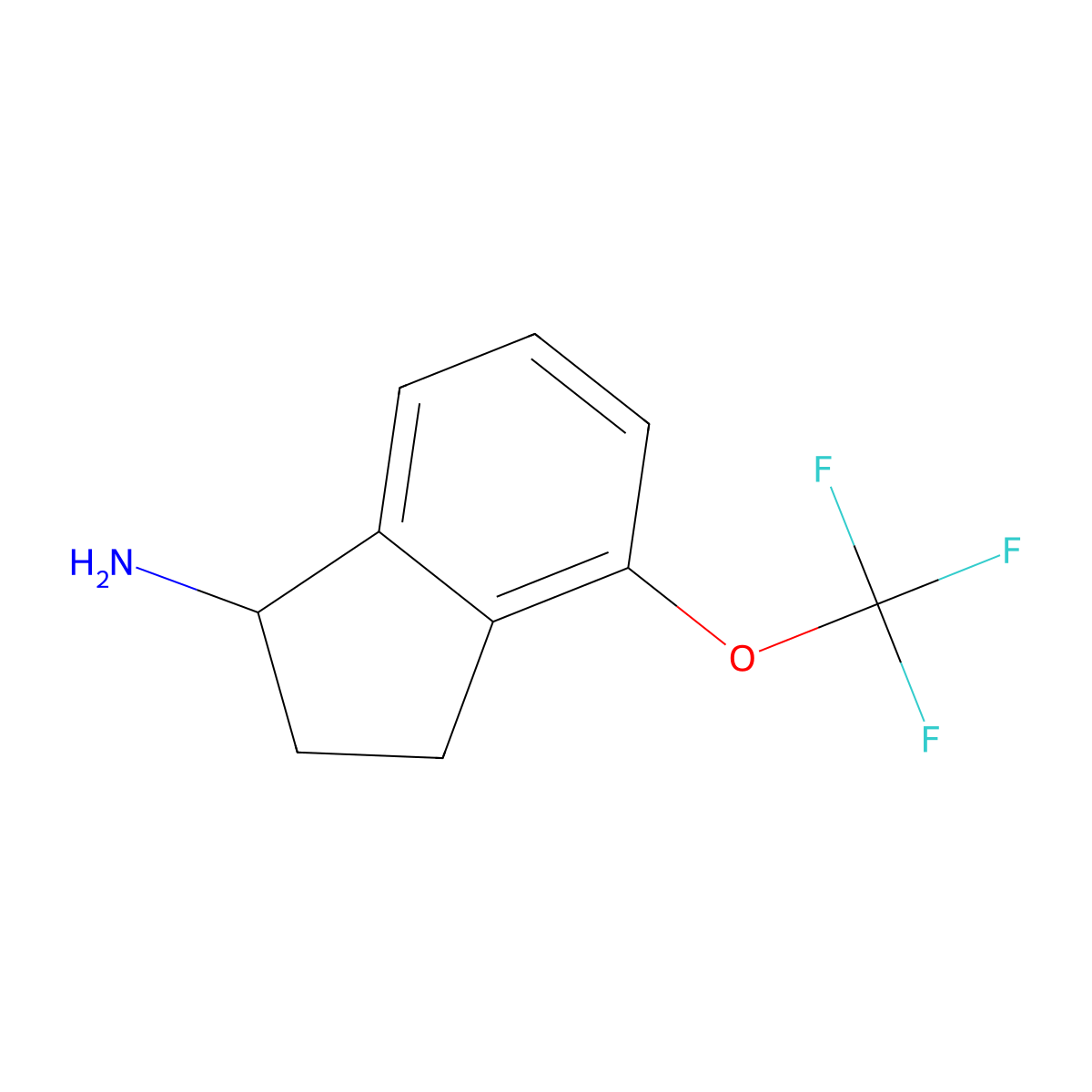 2,3-Dihydro-4-(trifluoromethoxy)-1H-inden-1-amine molecular structure, CAS 1083090-92-9