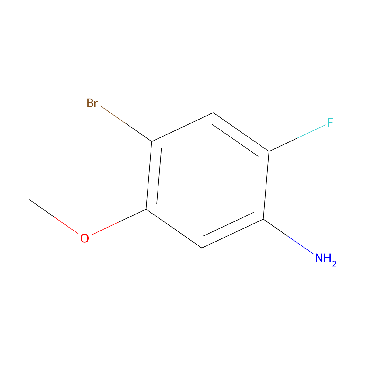 4-Bromo-2-fluoro-5-methoxyaniline molecular structure, CAS 108310-38-9