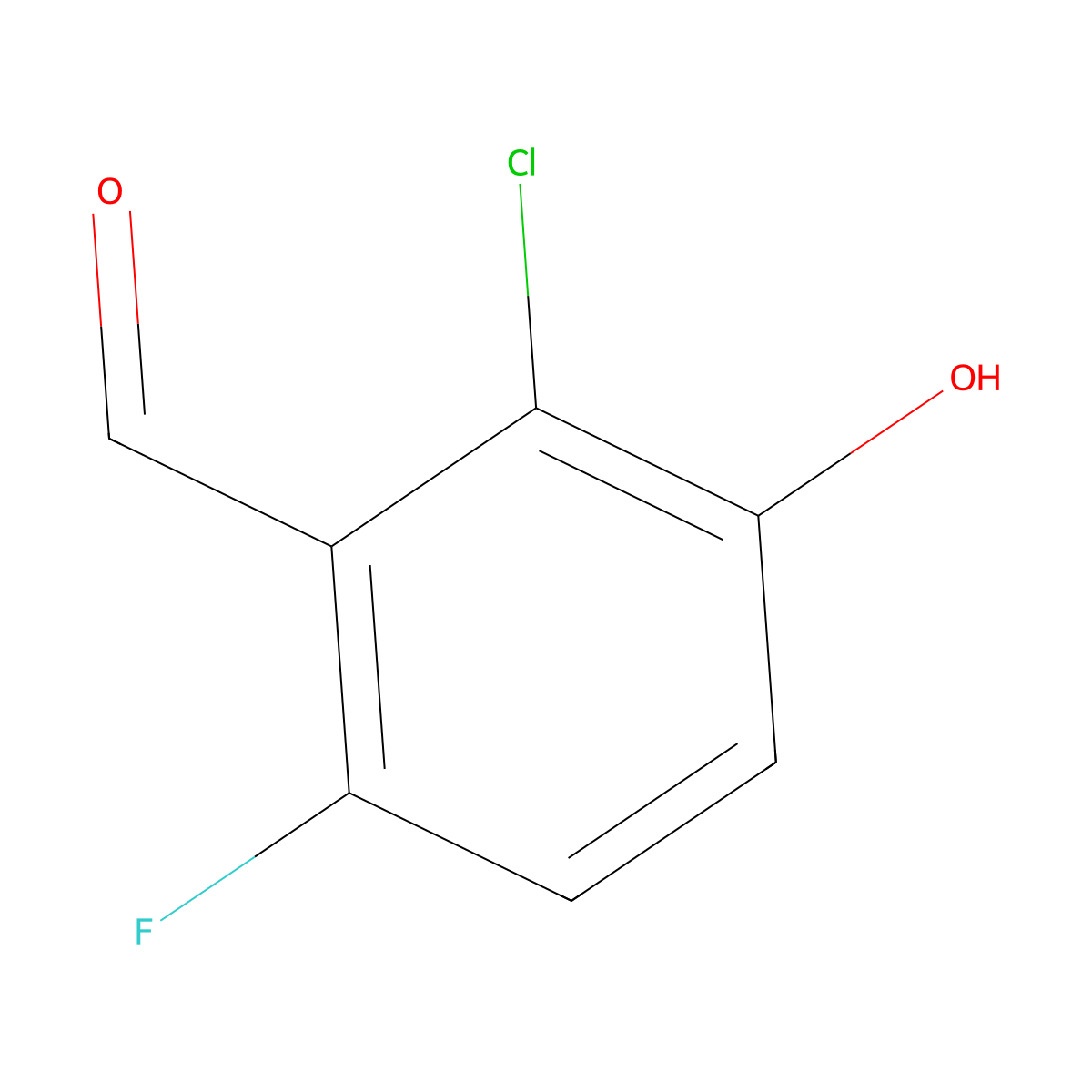 2-Chloro-6-fluoro-3-hydroxybenzaldehyde molecular structure, CAS 1083103-41-6
