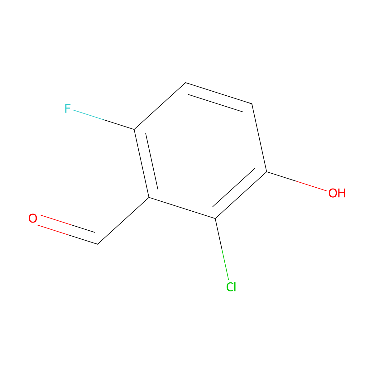 2-Chloro-6-fluoro-3-hydroxybenzaldehyde molecular structure, CAS 1083103-41-6