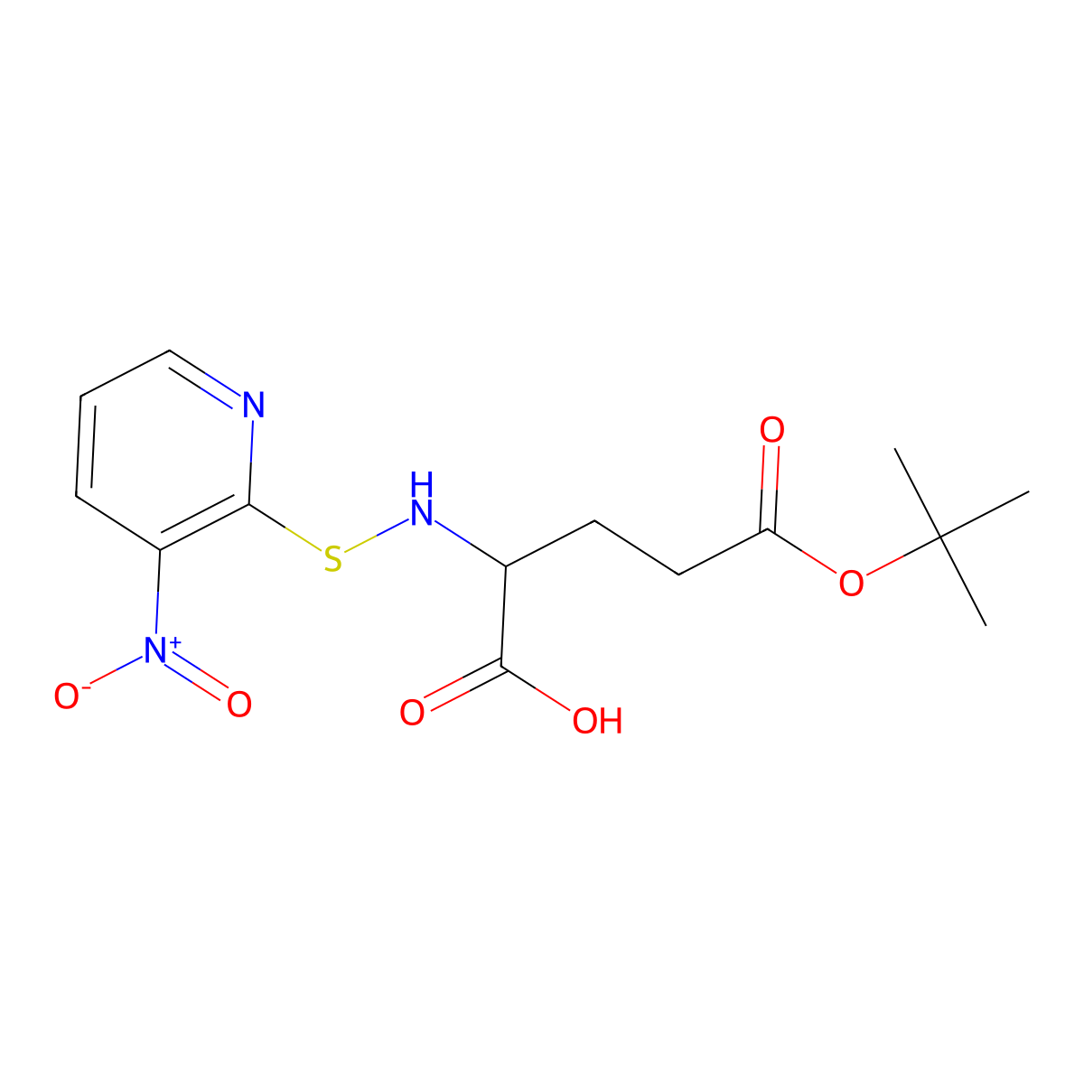 5-[(2-Methylpropan-2-yl)oxy]-2-[(3-nitropyridin-2-yl)sulfanylamino]-5-oxopentanoic acid molecular structure, CAS 108312-25-0
