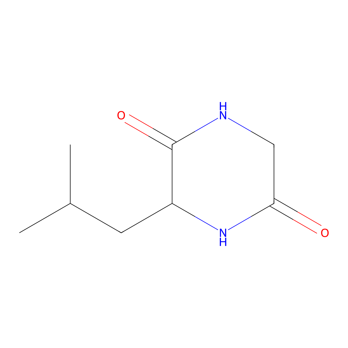 (3R)-3-(2-methylpropyl)piperazine-2,5-dione molecular structure, CAS 108315-75-9